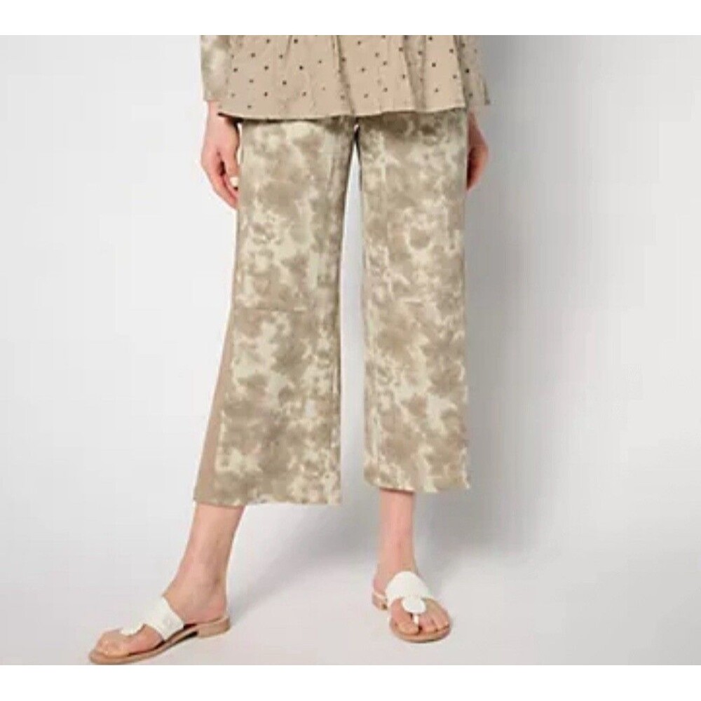 LOGO Life By Lori Goldstein Reg Waffle Knit Wide Leg Pant Cinder Size Medium